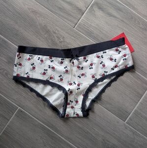 NWT Disney Mickey Mouse Women's Panty Briefs Underwear with Lace Trim